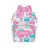 Personalized Dragon Pink Diaper Bag with Name - Custom Baby Bag, Nursing Tote Backpack for Mom, Custom Name Mommy Daypack, Showe