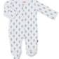 Magnetic Me Footie Pajamas 100% Organic Cotton Baby Boys Sleepwear Quick Magnetic Fastener Sleeper Open Sky Blue Preemie