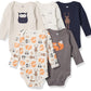 Hudson Baby Unisex Baby Cotton Long-Sleeve Bodysuits, Forest, 0-3 Months Us