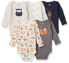 Hudson Baby Unisex Baby Cotton Long-Sleeve Bodysuits, Forest, 0-3 Months Us