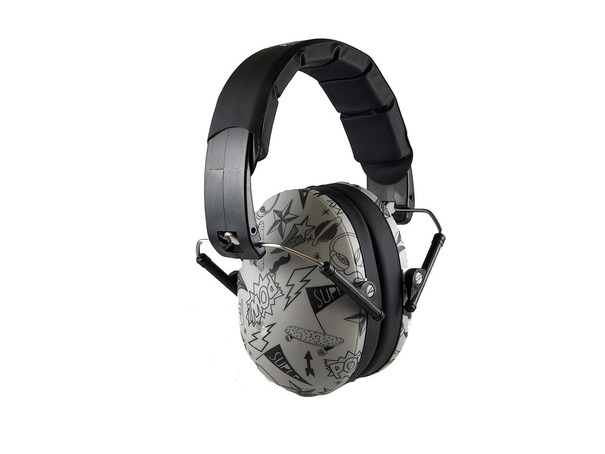 Banz Earmuffs Hearing Protection - Premium Kids Ear Muffs - Block Noise (Grey Doodle)