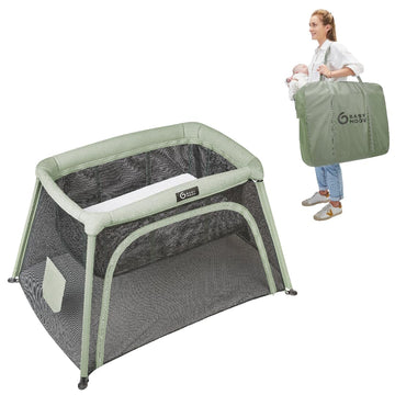Babymoov Moov & Comfy 3-in-1 Lightweight Travel Crib, Baby Play Yard, and Infant Bassinet (Certified for Overnight Sleep in The 