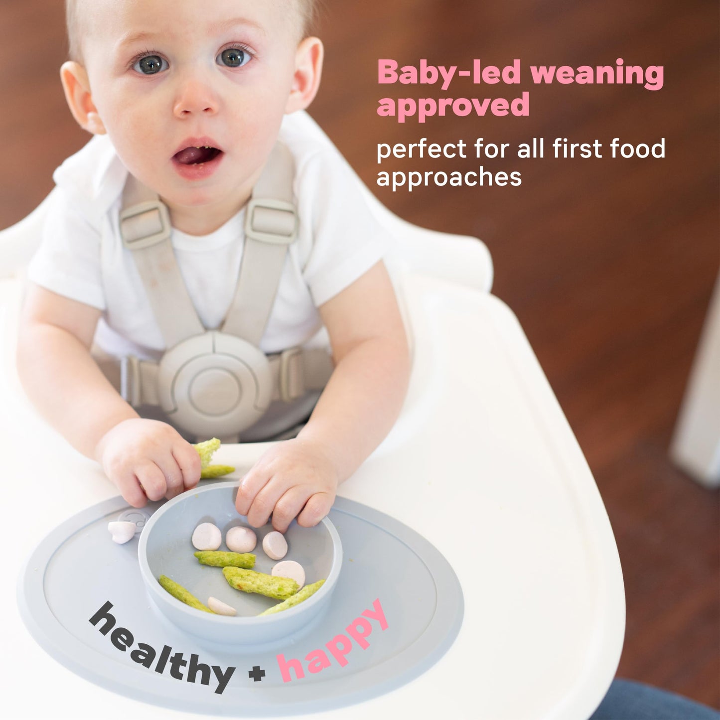 Ezpz Tiny Bowl (Coral) - Silicone Baby Bowl With Suction For 6 Months + - Built-In Placemat - First Foods + Baby Led Weaning - F
