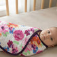 Celina Polka Baby Muslin Swaddle Blanket, Floral Print, 100cm x 100cm, Soft Wrapper Sleeping Bag for Newborns, 06 Months