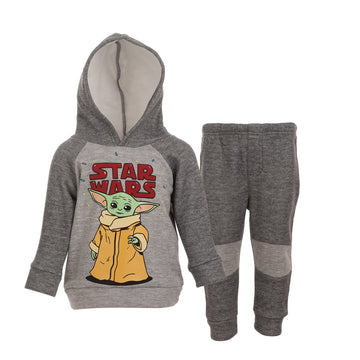 Star Wars The Mandalorian Baby Yoda Big Boys Fleece Hoodie & Pants Gray 18-20