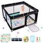 71x59 Large Playpen with Mat, Playpen for Babies and Toddlers, Baby Playards with Zipper Gate, Safe and Non-Slip Baby Fence, Ful