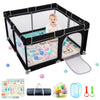 71x59 Large Playpen with Mat, Playpen for Babies and Toddlers, Baby Playards with Zipper Gate, Safe and Non-Slip Baby Fence, Ful