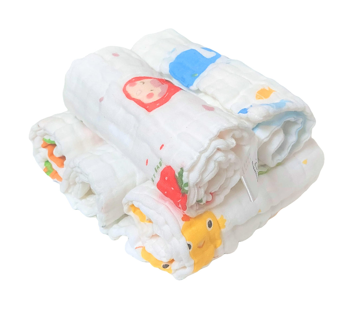 MUMLAP Muslin Cotton Face Napkin Towels for Newborn Baby Soft Reusable Napkins for Infants Toddlers, 6 Layered  (Pack of 5 wash
