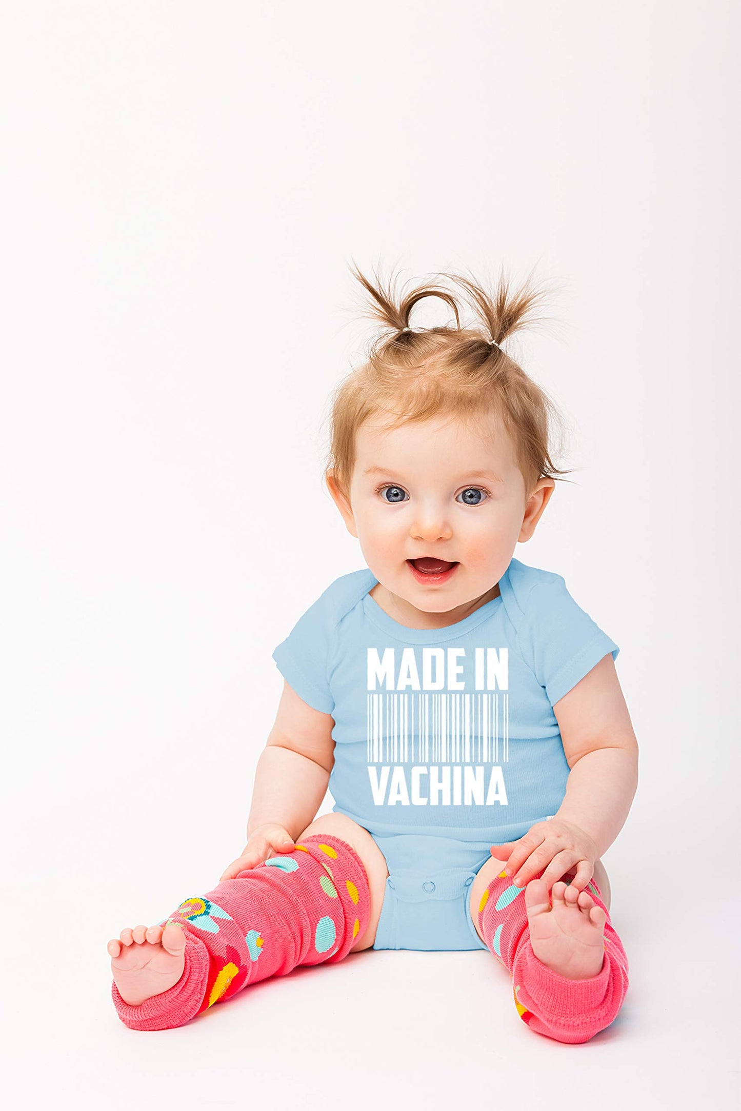 Made In Vachina - Funny Cute Infant Creeper Short Sleeve Bodysuits Infant Funny Baby Romper(Light Blue, 12 Months)