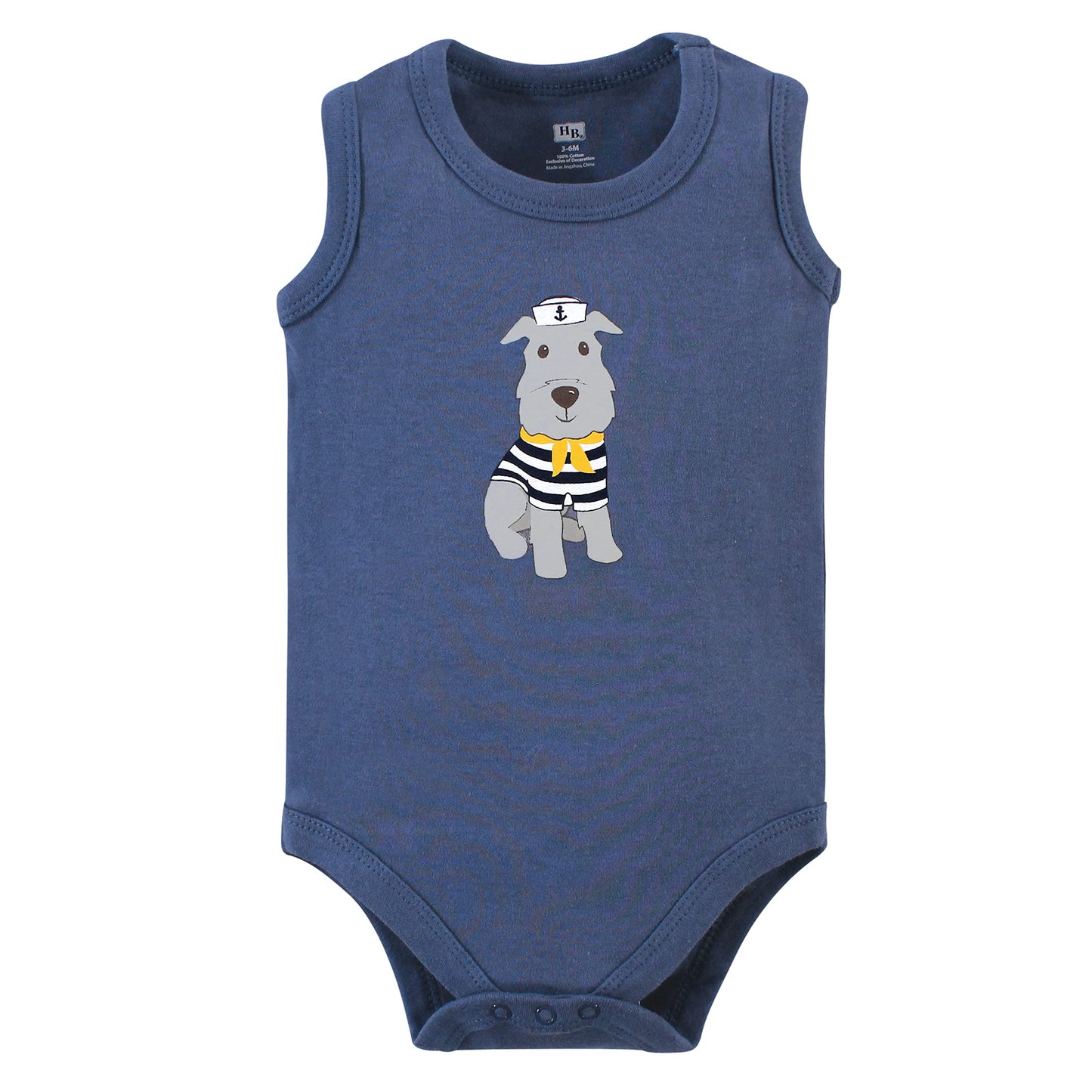 Hudson Baby baby girls Cotton Sleeveless Bodysuits and Toddler T Shirt Set, Sailor Dog, 12-18 Months US