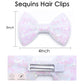 Kiszu 4 Inch Sequin Glitter Hair Bows Clips, Sparkling Bling Little Bow Hairpins Hair Accessories For Baby Girls Kids Children T