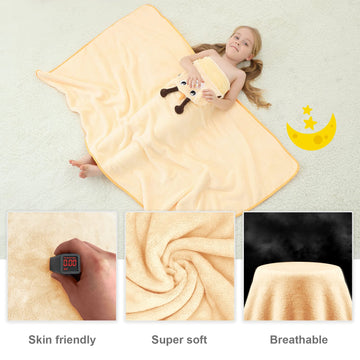 Michley Cartoon Hooded Baby Towel Unisex, Premium Soft Swimming Bathrobe Large Washcloths 31.5 ' X 53 ' For 0-9T (Giraffe)
