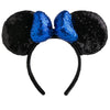 Chuangqi 1Pcs Mouse Ears Shiny Headband With 3D Bow, Double-Sided Sequin Hair Band For Birthday Party Or Amusement Park (3D Roya