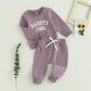 Baby Girl Clothes Valentines Day Outfits Long Sleeve Fall Winter Infant Toddler Sweatshirt Top Pants Set (Purple, 6-12 Months)