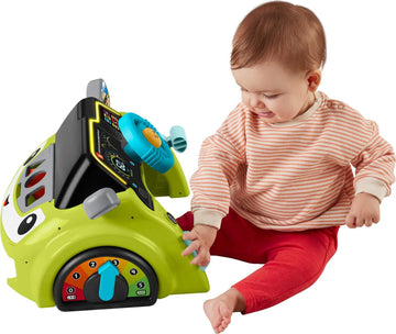 Fisher-Price Baby & Toddler Learning Toy Laugh & Learn Sit & Steer Driver Car Activity Center with Smart Stages for Ages 6+ Mont