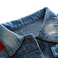 Top And Top Baby Girls Denim Jacket Rose Flower Embroidery Toddler Ripped Denim Coat For Kids (100/18-24 Months), Blue