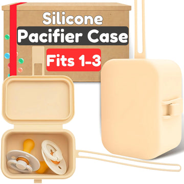 Baby 'S Aid Baby Silicone Pacifier Case For Diaper Bag, Stroller Or Purse | Fits 1-3 Pacifiers, Fully Sealable Closure | Bpa Fre