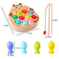 kidus Montessori Magnetic Wooden Fishing Game for Toddlers 1-3 Years Old,Fine Motor Skills Early Learning Eyes Hands Cooperation