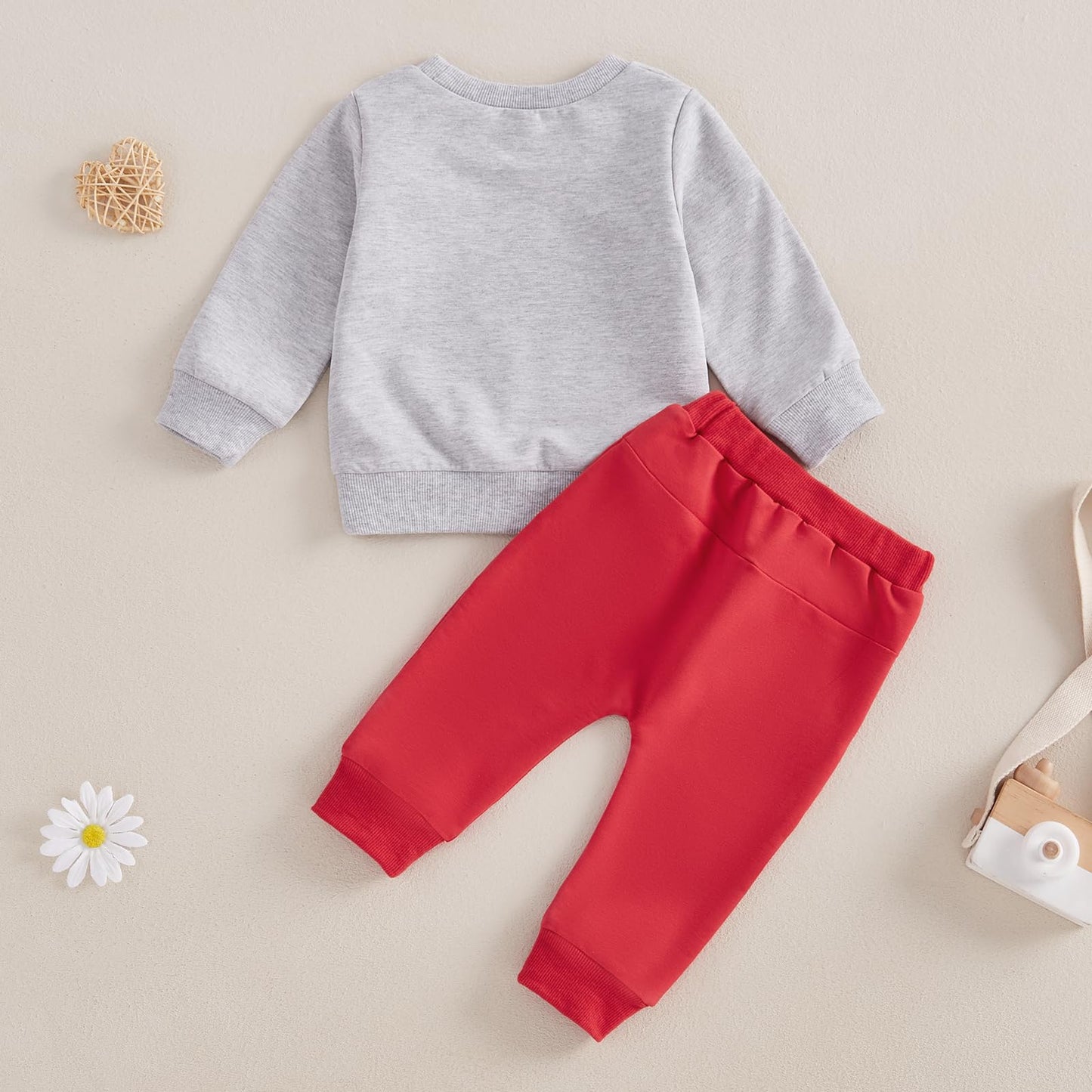 Kupretty Toddler Baby Boy Clothes Valentines Day Outfit Graphic Long Sleeve Crewneck Sweatshirt + Joggers Pants Sets (Mama'S My