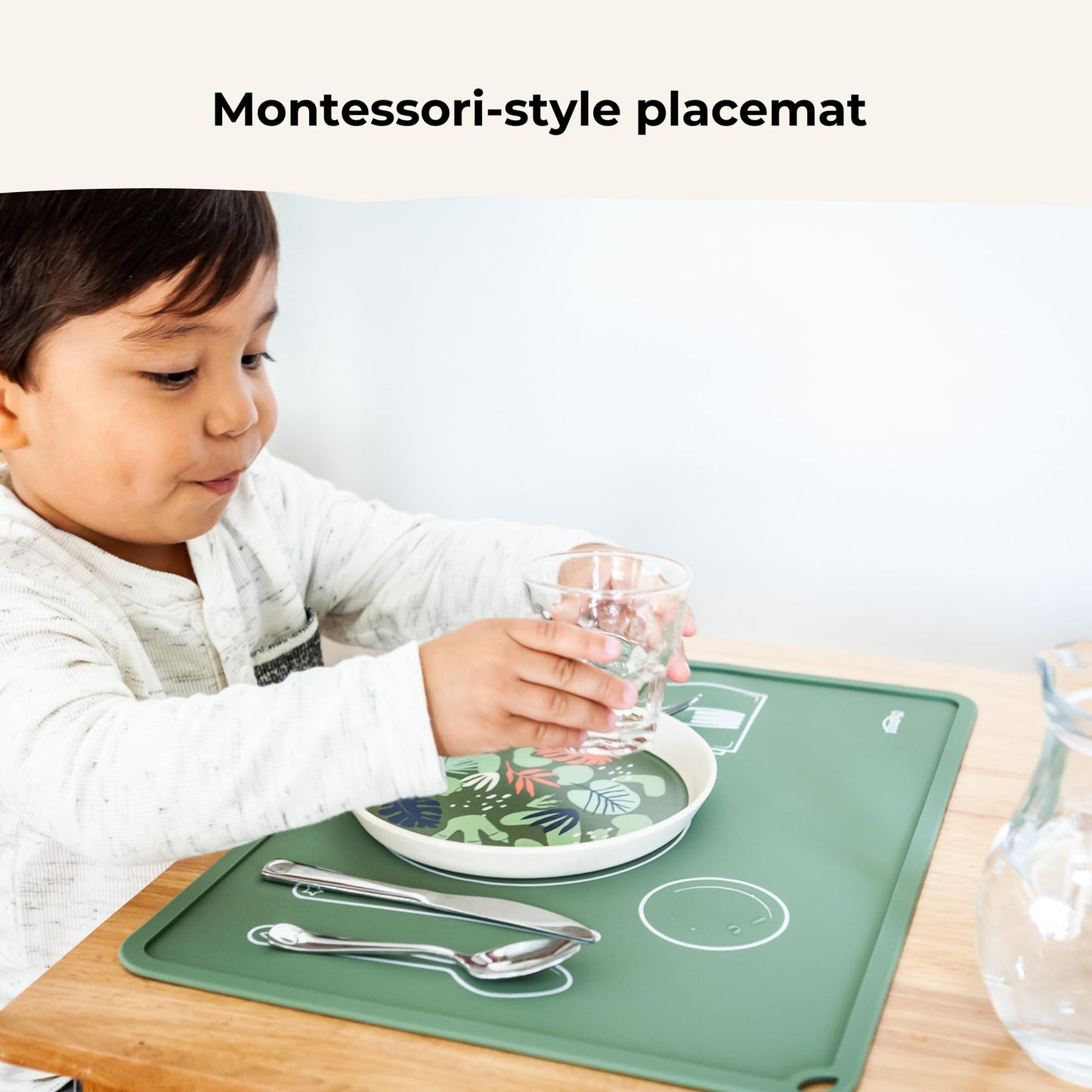 Chamos Silicone Placemats For Toddlers And Kids - Montessori Placemat - Non-Slip - Single (Purple)