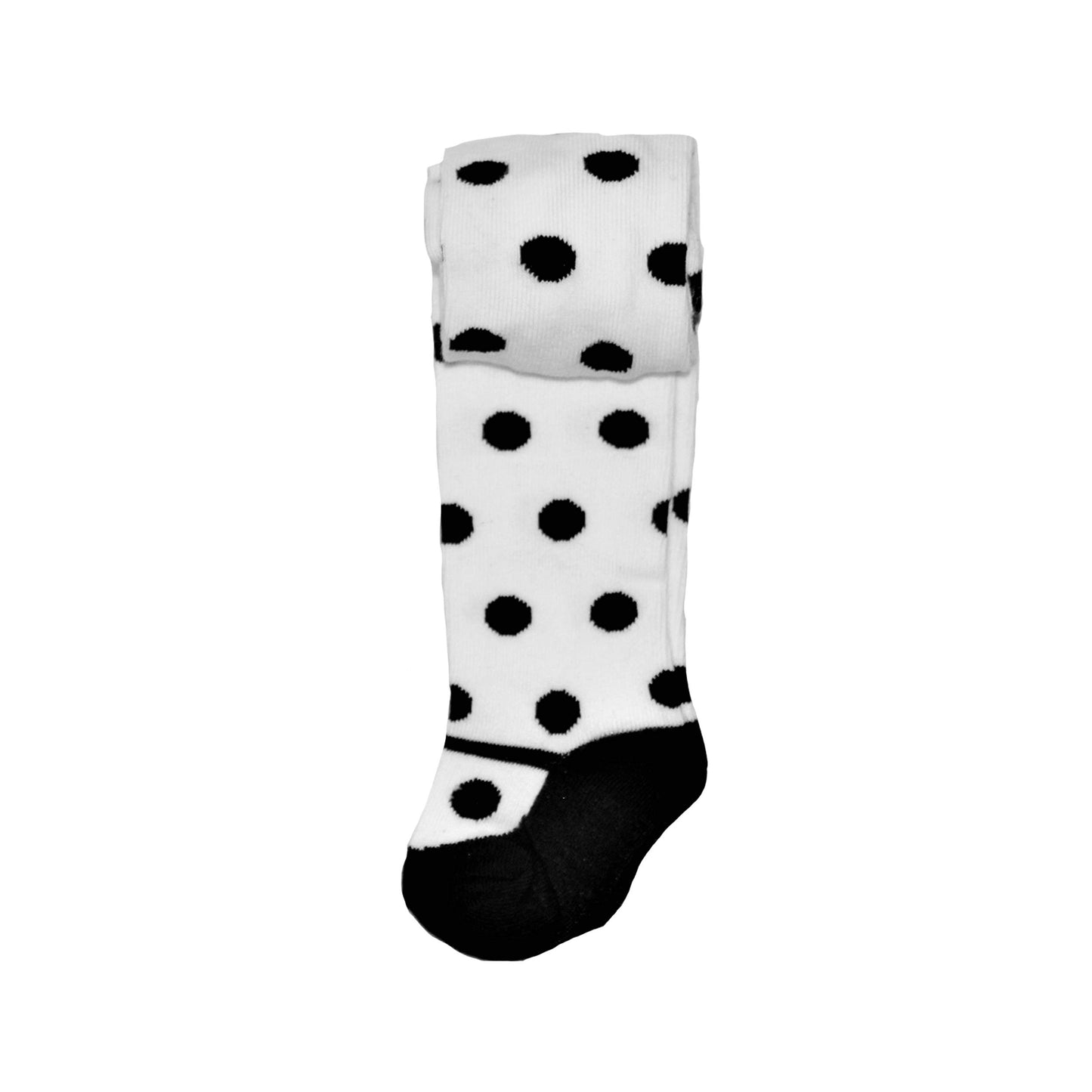 Hip Hop 50 'S Shop Baby Girls Cotton Thick Polka Dot Tights Leggings Seamless Stockings For Infant Newborn (White W/Black Dots,