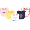 Hudson Baby Unisex Baby Cotton Bibs, Girl Bold Family, One Size