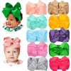 Clipband 6 Baby Headband Bows, Soft Nylon Hairbands Cute Big Bow Super Elastic Headband for Baby Girls Newborn Infant Toddlers (