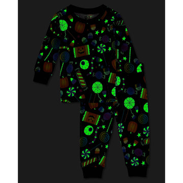 The Children'S Place,Unisex Baby,And Kids, Sibling Matching, Holiday Pajama Sets, Cotton,Allover Halloween Candy,6