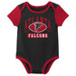 Outerstuff Nfl Newborn Baby And Infant Short Sleeve Bodysuit Variety 3-Pack - Atlanta Falcons, 18M