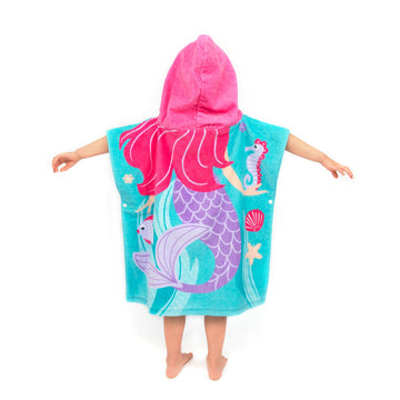 Toddler Hooded Beach Towel Coverup Cape Kids 100% Cotton Soft Quick Dry Absorbent Use For Swim Pool Bath Poncho Towels For 2 To