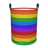 Pevtufa Colorful Glitter Rainbow Foldable Laundry Basket Organizer,Fabric Clothes Toy Storage Basket Nursery Hamper Storage Bin 