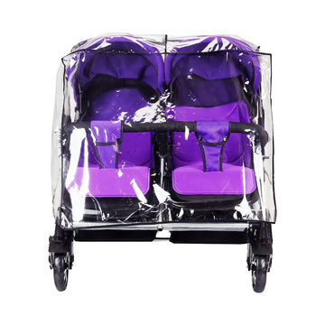 Twins Baby Pushchair Rain Cover Universal Stroller Waterproof Rainy Weather Guard Side By Side Double Carriage Outdoor Wind Dust