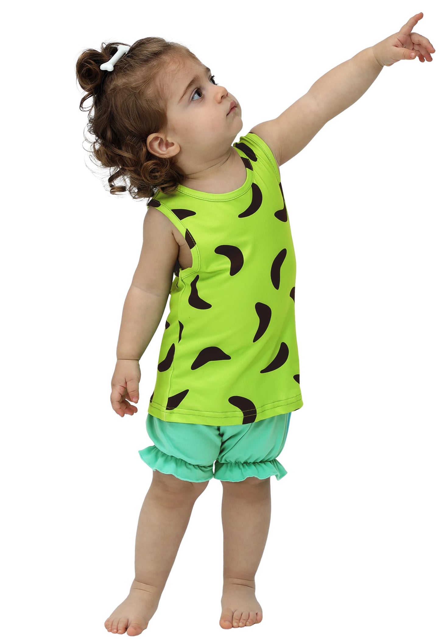Halloween Pebbles Shorts Clothing Set Cavegirl Stone Age Family Outfit 5-6 Years