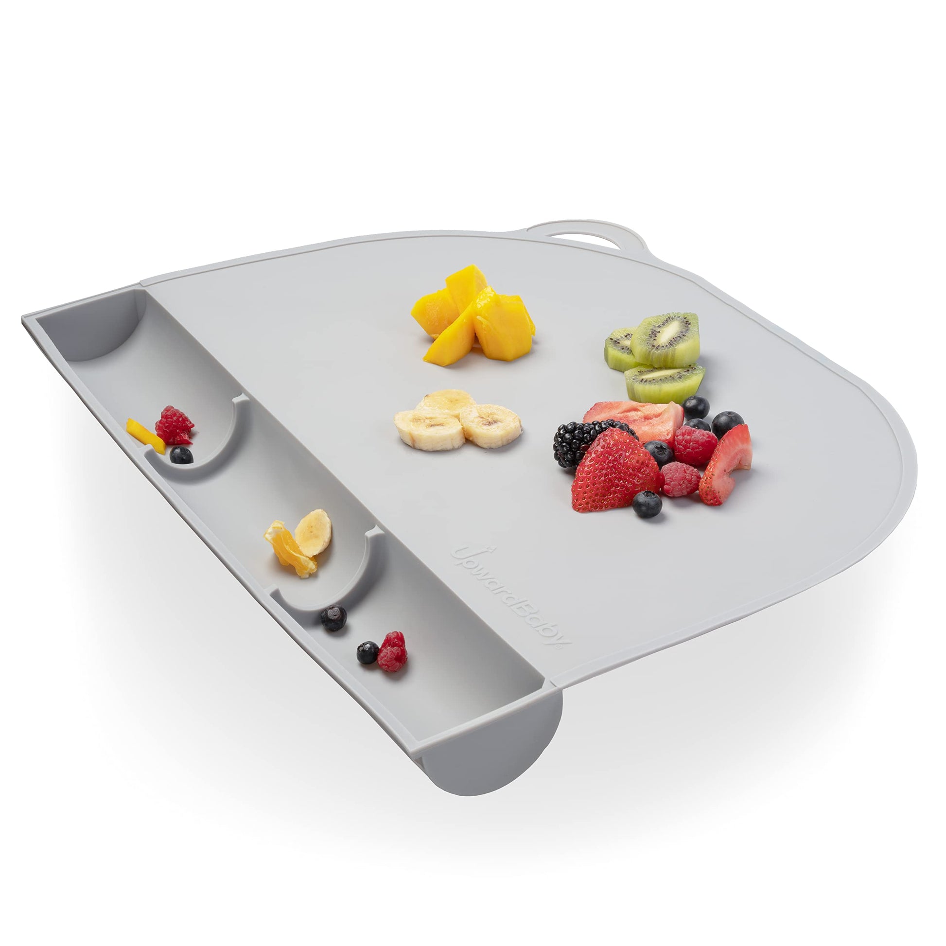 Upwardbaby Silicone Placemats For Toddlers- Suction Baby Placemat For Restaurants & Home With Food Catching Pockets For Dining T