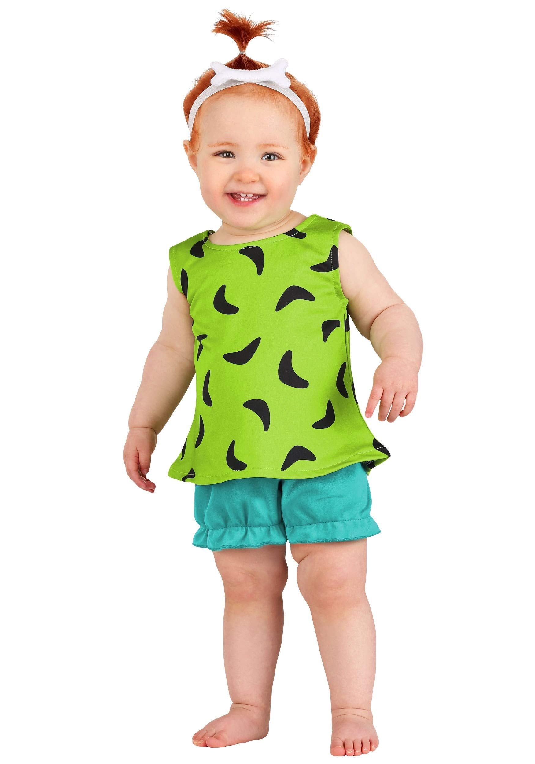 Fun Costumes - Flintstones Pebbles Costume For Infants, Flintstones Baby Cavewoman Outfit For Cosplay & Halloween (0/3Mo, Green,