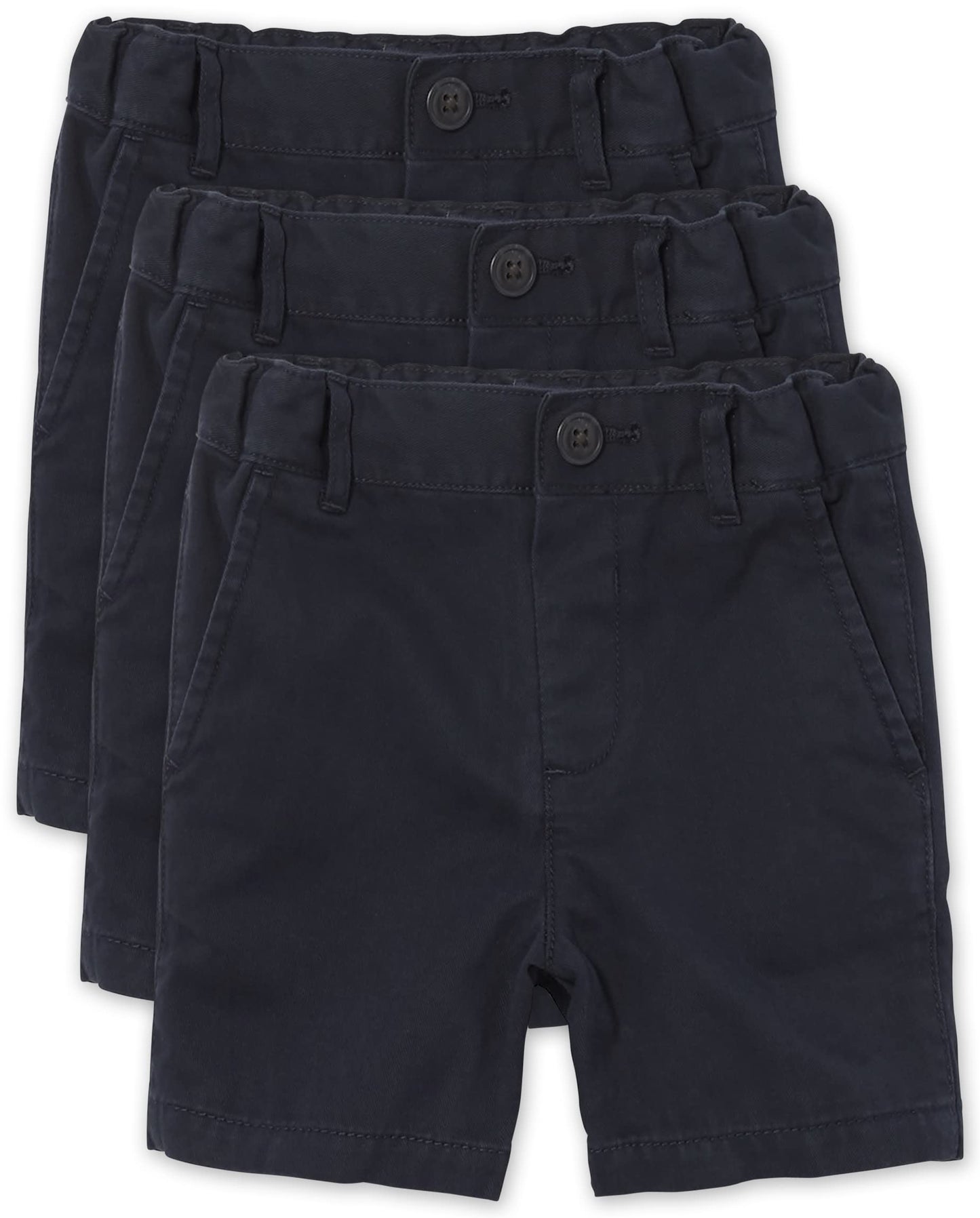 The Children'S Place Baby Boys And Toddler Stretch Chino Shorts, New Navy 3-Pack, 2T Us