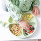 Bumkins Silicone Grip Dish, Suction Plate, Divided Plate, For Baby And Toddler, Bpa Free, Microwave And Dishwasher Safe - Sage