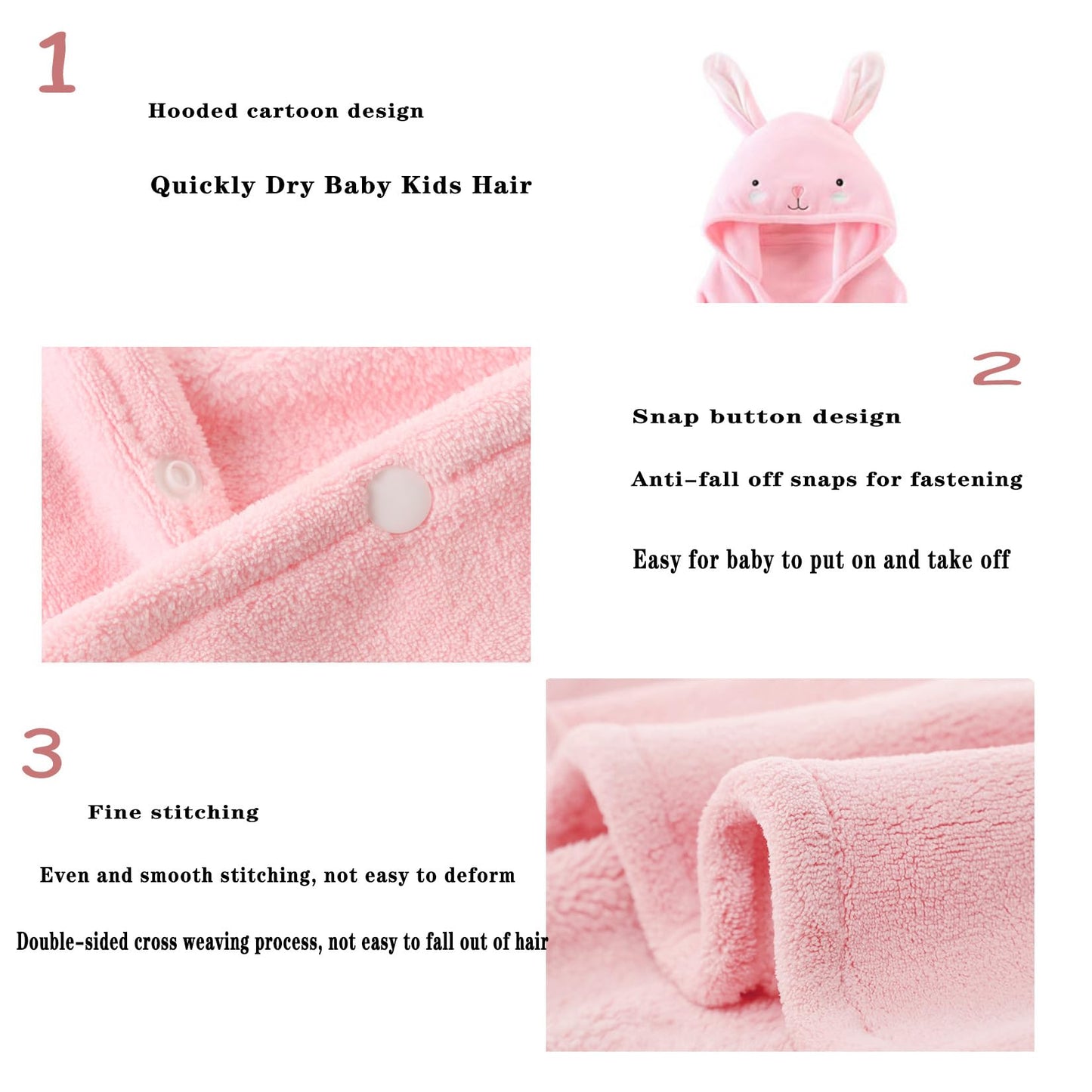 Ifarymes Toddler Bath Towel Baby Towels With Hood 27.5'X55' Ultra Absorbent Soft Bathrobe Blanket Kids Shower Towel For Girls