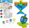 The Dreidel Company Hanukkah Sun Catcher - Stained Glass Look - Paint Your On Menorah And Dreidel - Fun And Educational (3-Pack)