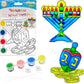 Hanukkah Suncatcher - Stained Glass Look - Chanuka Decorations, Paint Your Own Menorah And Dreidel - Fun And Educational (Single
