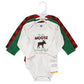 Hudson Baby Unisex Baby Cotton Long-Sleeve Bodysuits Moose Wonderful Time, 9-12 Months