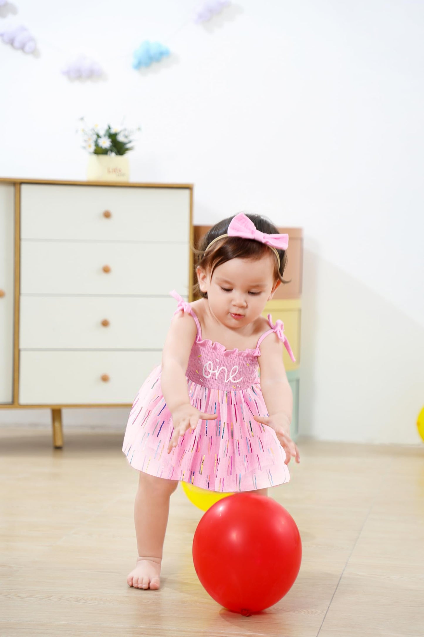 Titkkop Baby Girl 1St Birthday Clothes One Year Old Tulle Romper Sleeveless Bodysuit Cake Smash Outfits(Pink2,12-18M)