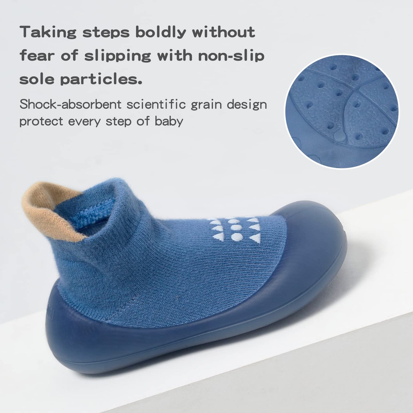 Bearbay Baby Sock Shoes Baby Walking Shoes Infant Non-Slip Breathable Slippers With Soft Rubber Sole Baby Boys Girls Sneakers Kh