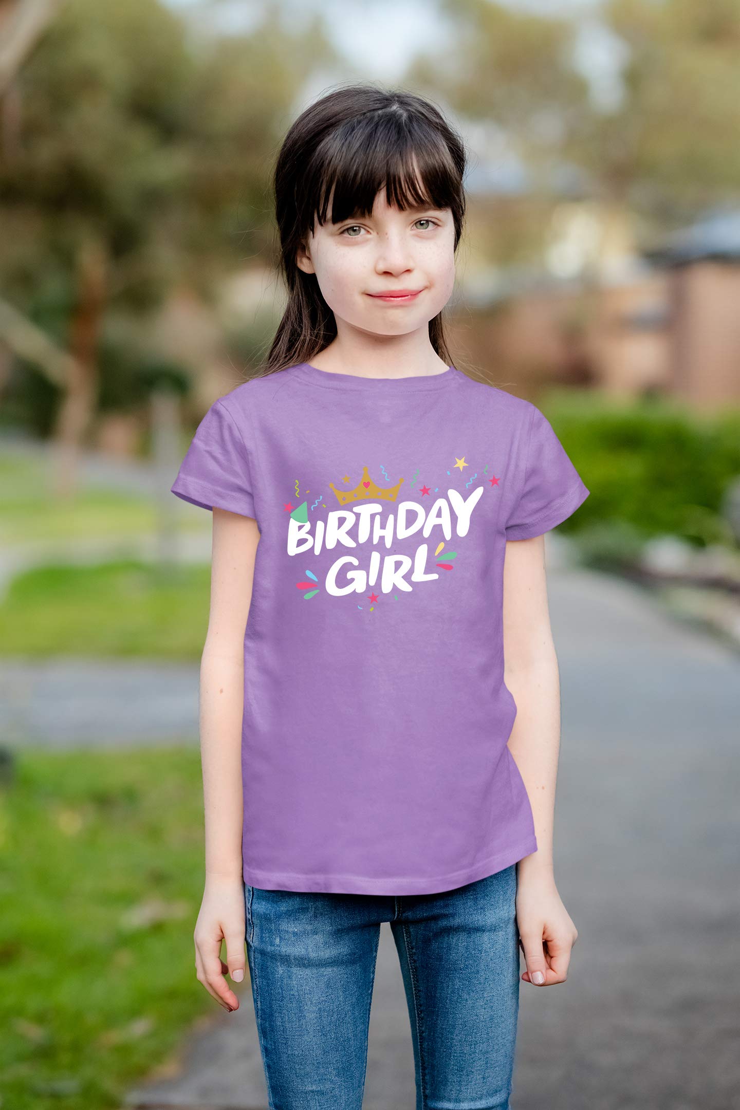 Birthday Girl Shirt Crown 1St First 2Nd Two 3Rd 4Th 5Th Toddler Birthday Outfit (Purple, 5 Years)