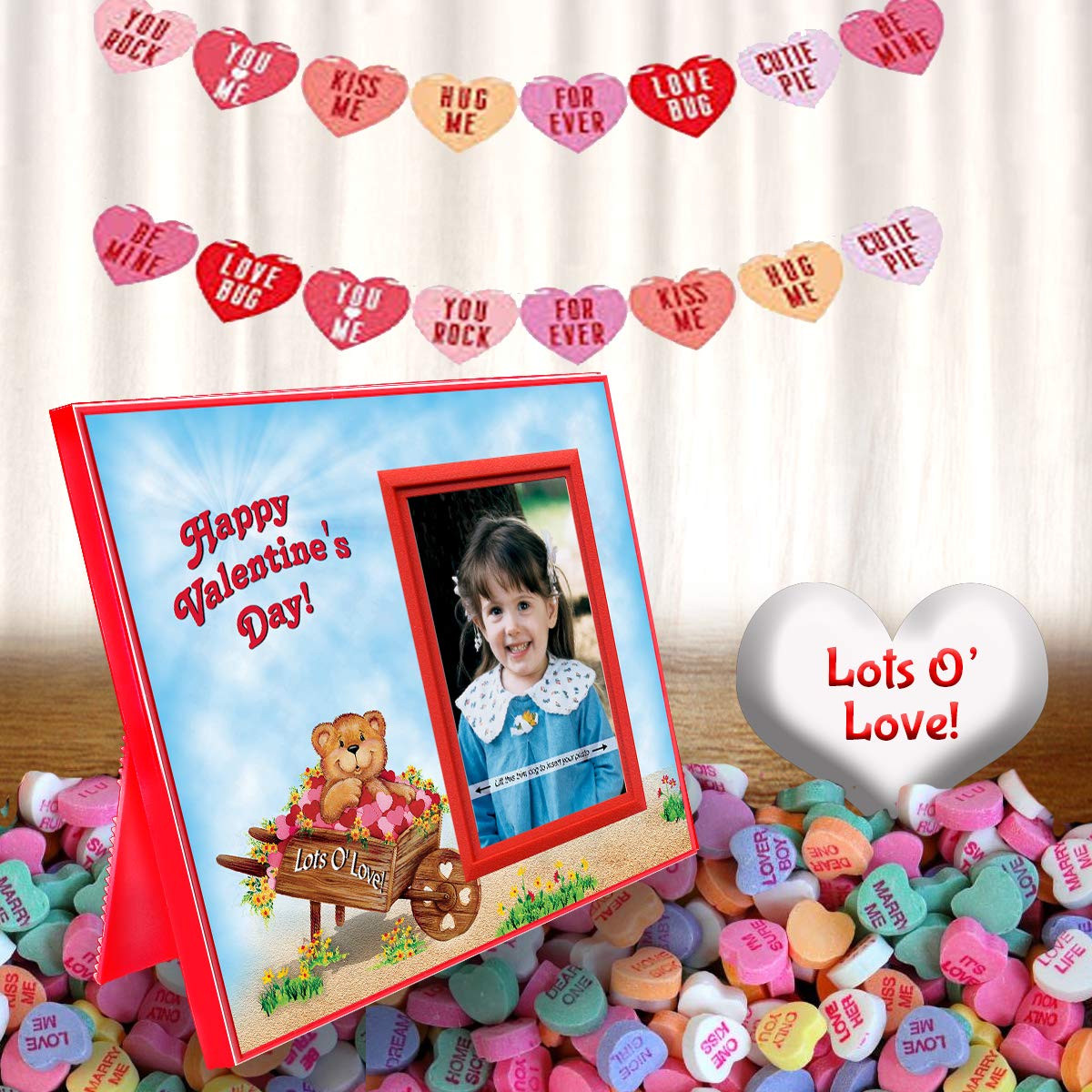 Happy Valentine'S Day Gift For Grandma, Grandpa, Nana, Aunt Or Uncle, 'Lot'S O' Love Valentines' Photo Frame, Tabletop Size 8.