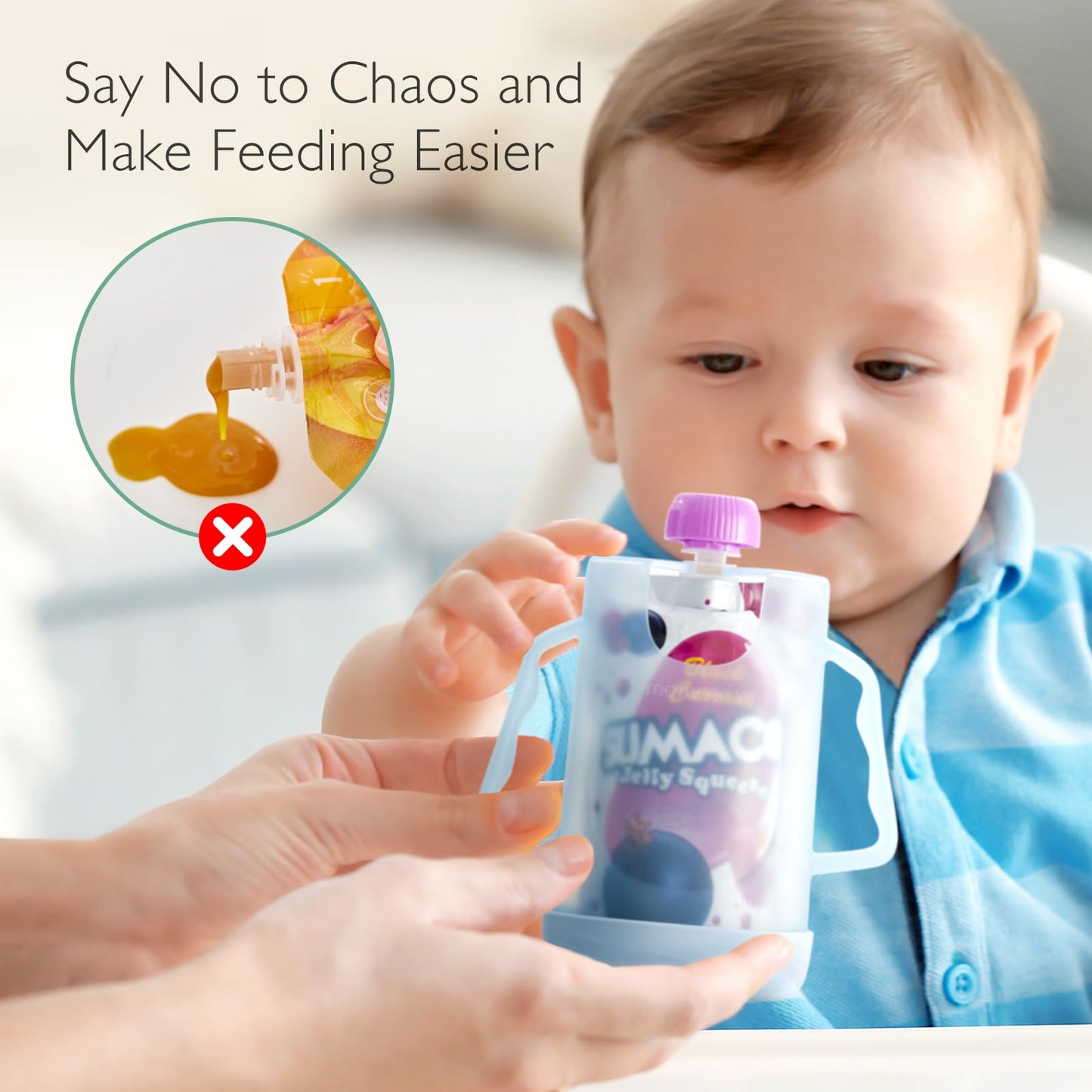 Momcozy Squeeze Pouch Holder For Food Pouches And Drink Boxes, Baby Pouch Holder Allows Baby To Self-Feed And Avoid Messes, Baby