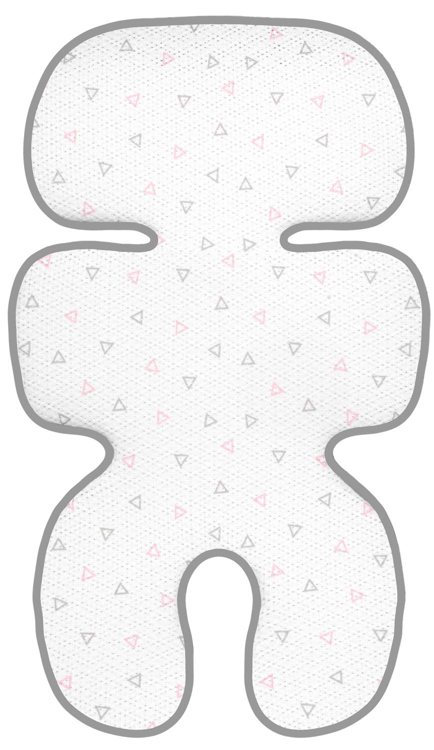 Manito Clean Basic 3D Mesh Seat Pad/Cushion/Liner For Stroller And Car Seat (Triangle Pink)