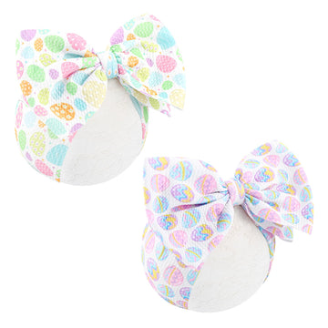 Lanmerry Easter Bows For Girls Hair Bows Bunny Headband 6-12 Months Easter Eggs Headbands For Girls Toddler Hair Accessories Inf
