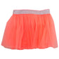 Infant Girls Neon Coral Pink Sparkly Tulle Tutu Skirt Silver Glitter 3-6 Months