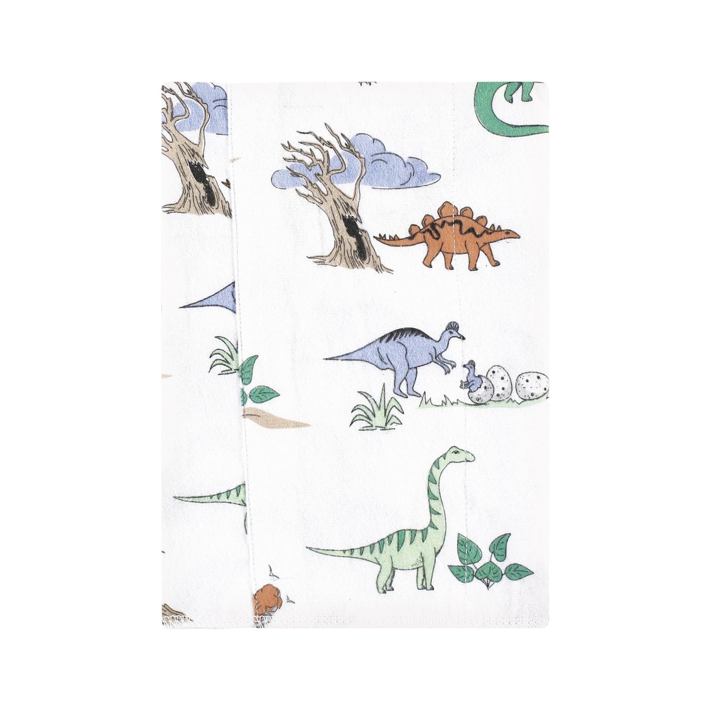 Hudson Baby Unisex Baby Cotton Flannel Burp Cloths 7-Pack, Boy Dino World, One Size